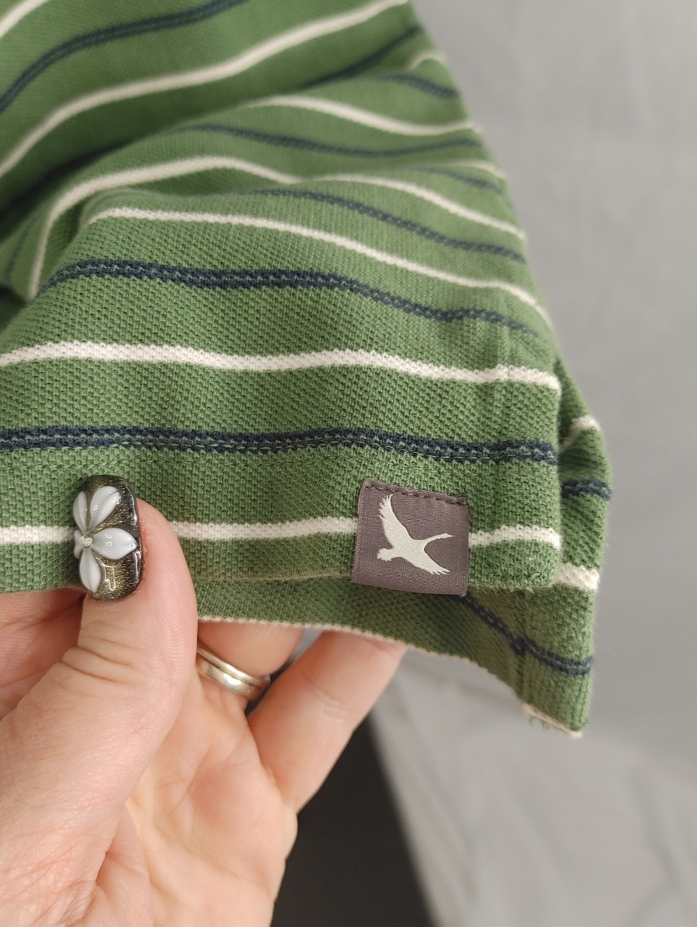 Eddie Bauer Green Striped Polo Shirt Mens XL Cotton Short Sleeve Casual - Picture 4 of 10